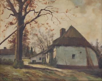 Gaston Noemanders (1910-1987): Hoevezicht (O/D, 68 x 58 cm)