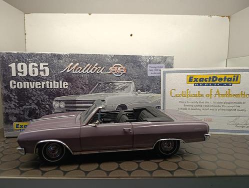 Chevrolet Malibu SS Convertible1965 Exactdetail 1/18, Hobby en Vrije tijd, Modelauto's | 1:18, Nieuw, Auto, Overige merken, Ophalen of Verzenden