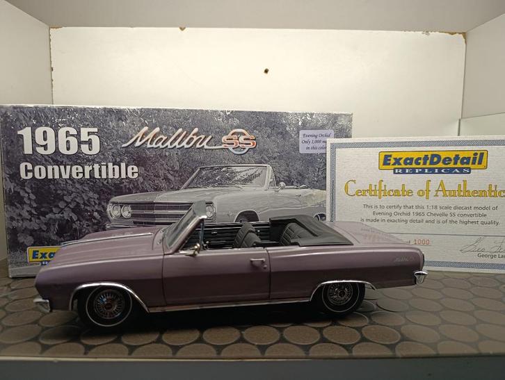 Chevrolet Malibu SS Convertible1965 Exactdetail 1/18, Hobby en Vrije tijd, Modelauto's | 1:18, Nieuw, Auto, Overige merken, Ophalen of Verzenden