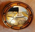 Miroir rond doré avec surface miroir convexe, Antiquités & Art, Enlèvement ou Envoi