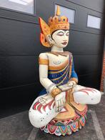 Houten boeddha 1.15m hoog x 80cm breedte, Antiek en Kunst, Ophalen