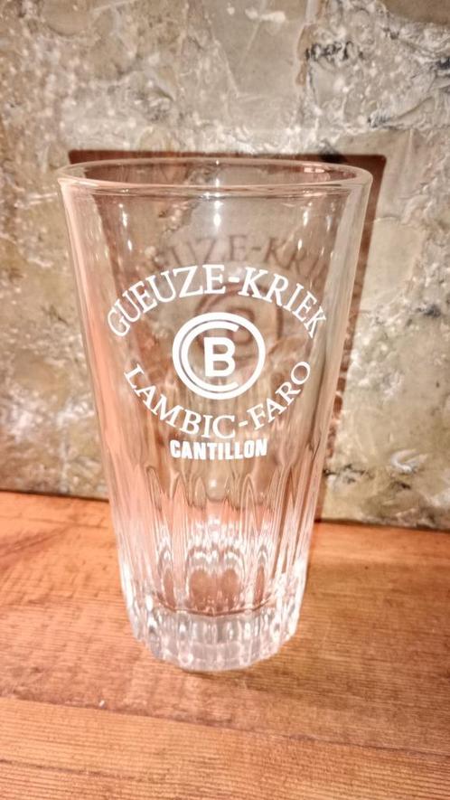 Brasserie bière ancien verre Gueuze-Kriek Cantillon, Collections, Marques de bière, Comme neuf, Verre ou Verres, Enlèvement ou Envoi