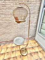 Vintage gouden vogelkooi / plantenhouder, Huis en Inrichting, Ophalen, Gebruikt