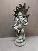 Bronzen beeld/ganesh danst op 7-koppige Naga-cobra, Ophalen of Verzenden, Nieuw