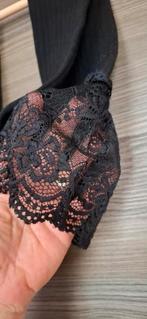 Kniekousen met mooi dantelle, zwart, maat 38, Ophalen of Verzenden, Nieuw