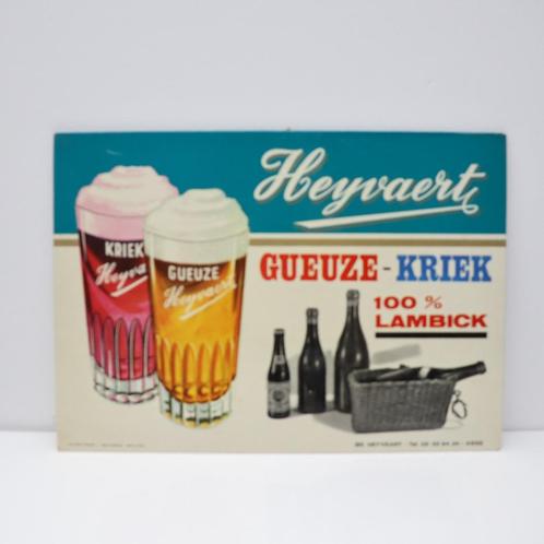 Publicité de la brasserie Heyvaert Gueuze Kriek - Asse, Collections, Marques & Objets publicitaires, Comme neuf, Panneau publicitaire