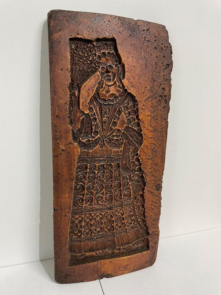 Antieke speculaasvorm (dame in historische klederdracht), Antiek en Kunst, Antiek | Keukengerei, Ophalen of Verzenden
