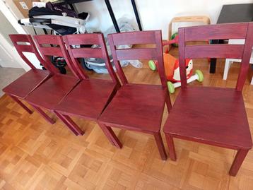 Chaises de salle à manger 5 pièces, Rouge, Enlèvement, Bois, Cinq, Six Chaises ou plus