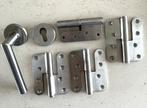 Deurkruk en scharnieren, Enlèvement ou Envoi, Comme neuf, Inox, Loquet ou Poignée