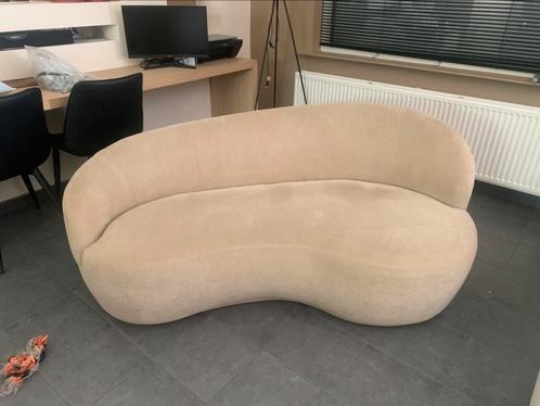 Organisch gebogen zetelset (3-zit + 1-zit + poef) - beige, Huis en Inrichting, Zetels | Zetels, Stof, Ophalen