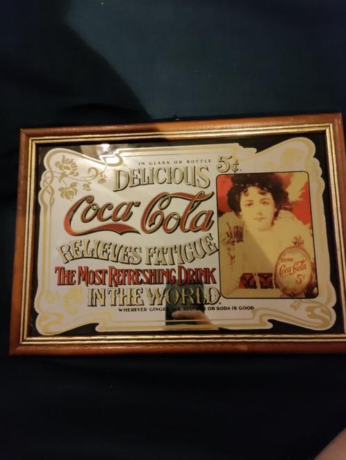 Vintage Miroir Coca cola  33cm-23cm, Collections, Marques & Objets publicitaires, Comme neuf, Autres types, Enlèvement ou Envoi