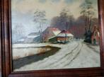 Mooie en goed geschilderd schilderij Boeren landschap, Antiek en Kunst, Ophalen of Verzenden