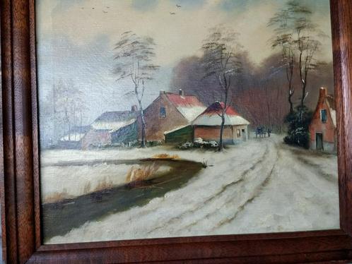 Mooie en goed geschilderd schilderij Boeren landschap, Antiek en Kunst, Kunst | Schilderijen | Klassiek, Ophalen of Verzenden