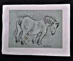 Rudi Pillen 1931-2014 grote tekening "Paard" gesigneerd, Antiquités & Art, Enlèvement ou Envoi