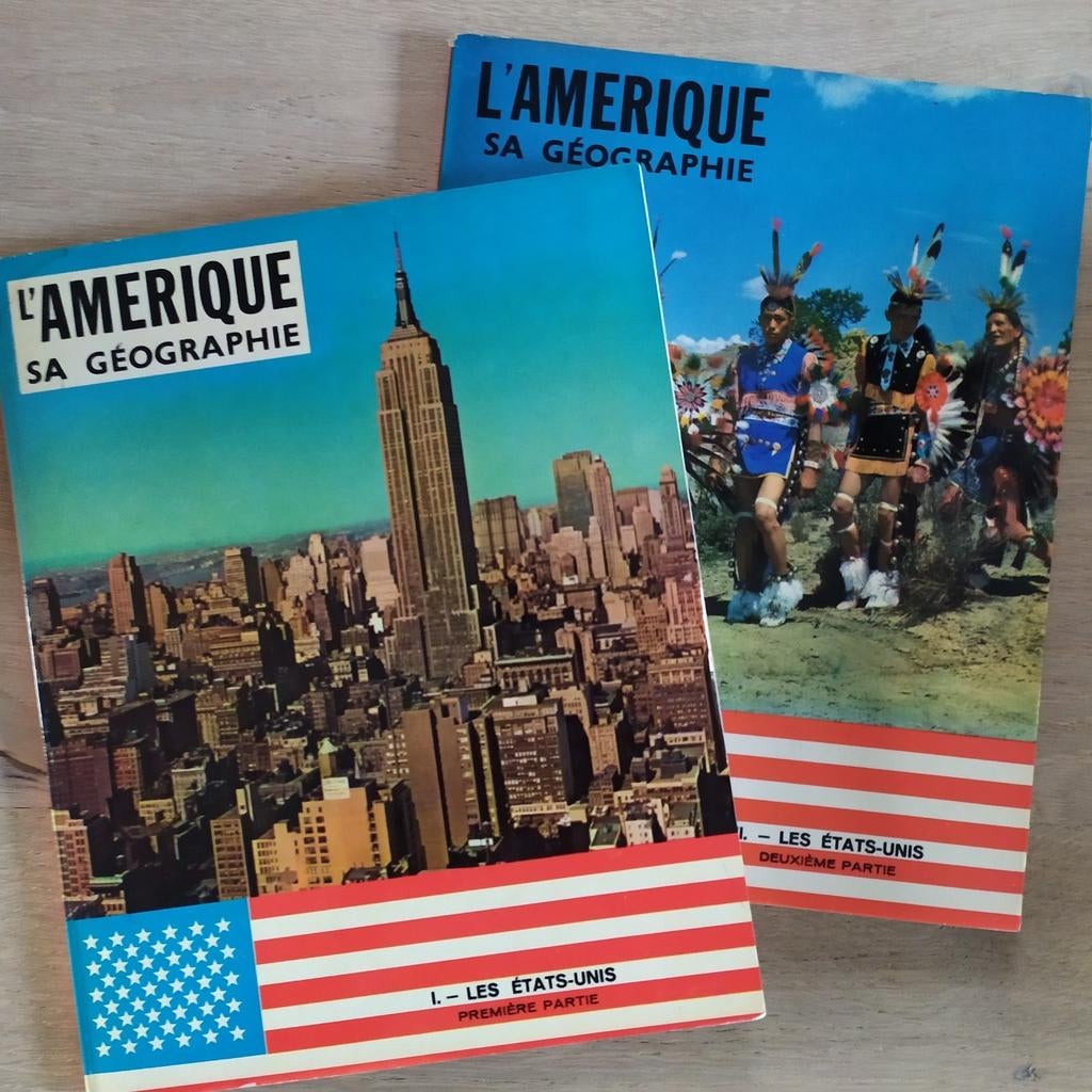 L'amérique sa géographie 1 & 2 Collection timbre Tintin TBE, Livres, Enlèvement ou Envoi, Album d'images