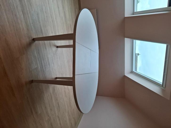 Houten uitschuifbare tafel te koop, Huis en Inrichting, Tafels | Eettafels, Gebruikt, 100 tot 150 cm, 100 tot 150 cm, Vijf personen of meer
