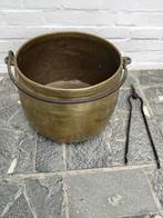 Koperen ketel en bijhorende tang, Antiek en Kunst, Ophalen