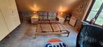 Retro bed 1m60 met verstelbare lattenbodems en 2 nachtkastje, Huis en Inrichting, Ophalen