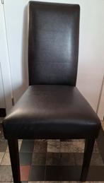 GRATIS: 4 eetkamerstoelen in bruin imitatieleer, Ophalen, Gebruikt, Bruin, Hout