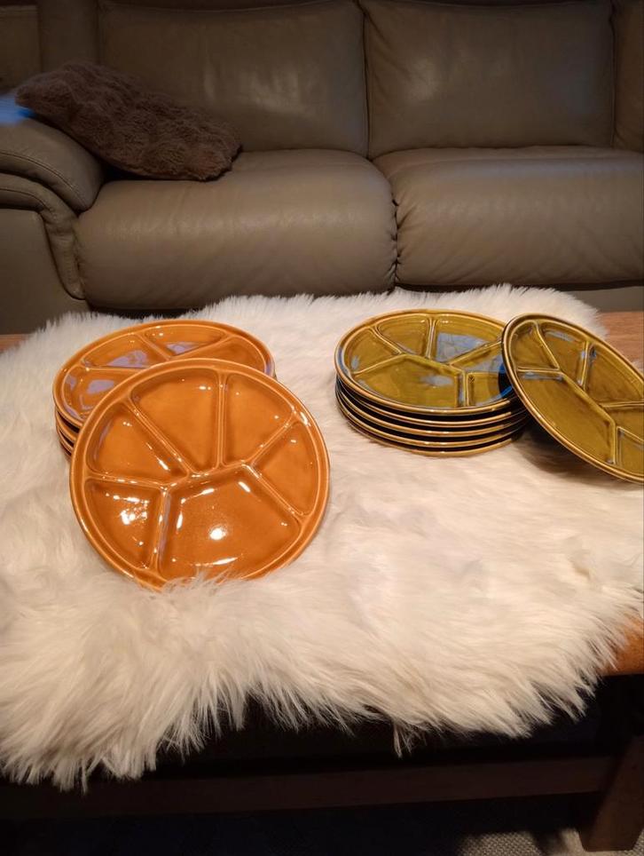 Assiettes à fondue, Huis en Inrichting, Keuken | Servies, Zo goed als nieuw, Ophalen of Verzenden