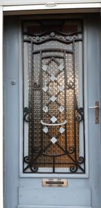 Antieke deur met smeedwerk, Antiek en Kunst, Curiosa en Brocante, Ophalen
