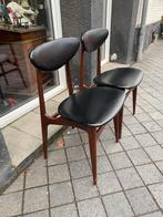 2 Vintage skovby møbelfabrik teak stoelen & skai bekleding., Antiek en Kunst, Ophalen of Verzenden