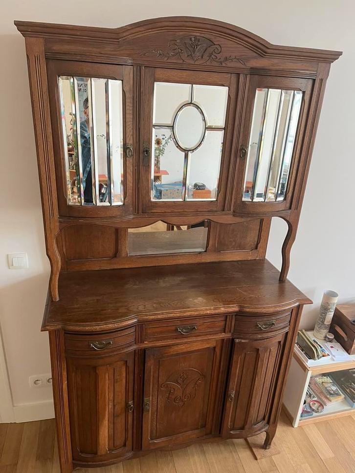 Antieke eiken buffetkast te koop, Huis en Inrichting, Kasten | Buffetkasten, Ophalen