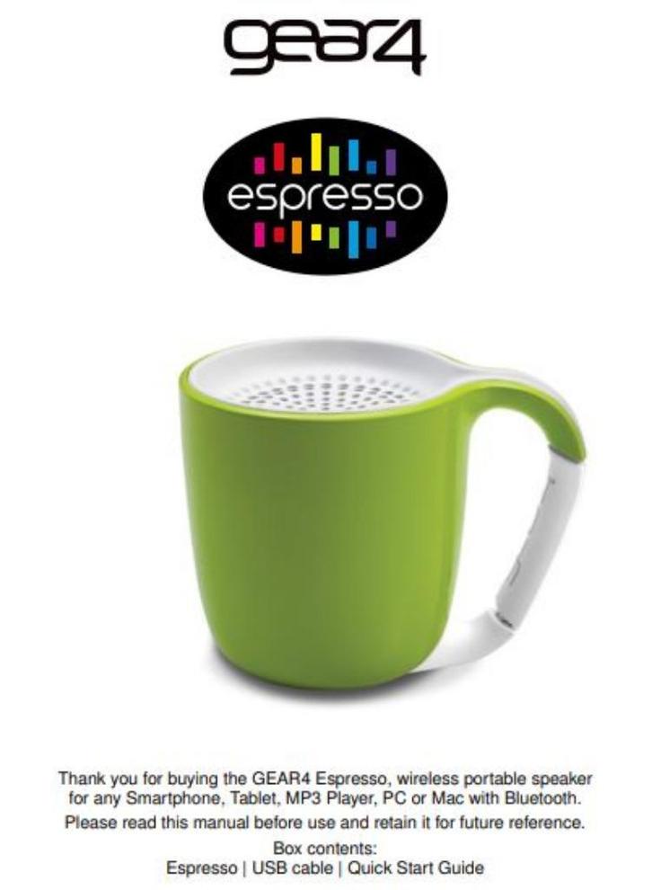 Gear4 - Espresso - Bluetooth Speaker, TV, Hi-fi & Vidéo, Enceintes, Neuf, Autres types, Moins de 60 watts, Enlèvement ou Envoi