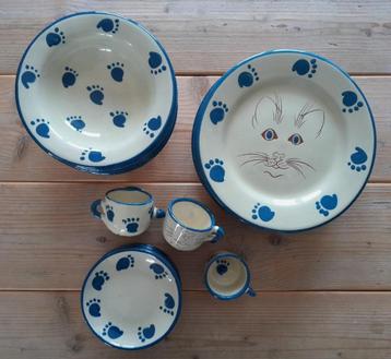Mooie serviesset 24-delig keramiek - Kop kat / poes beschikbaar voor biedingen