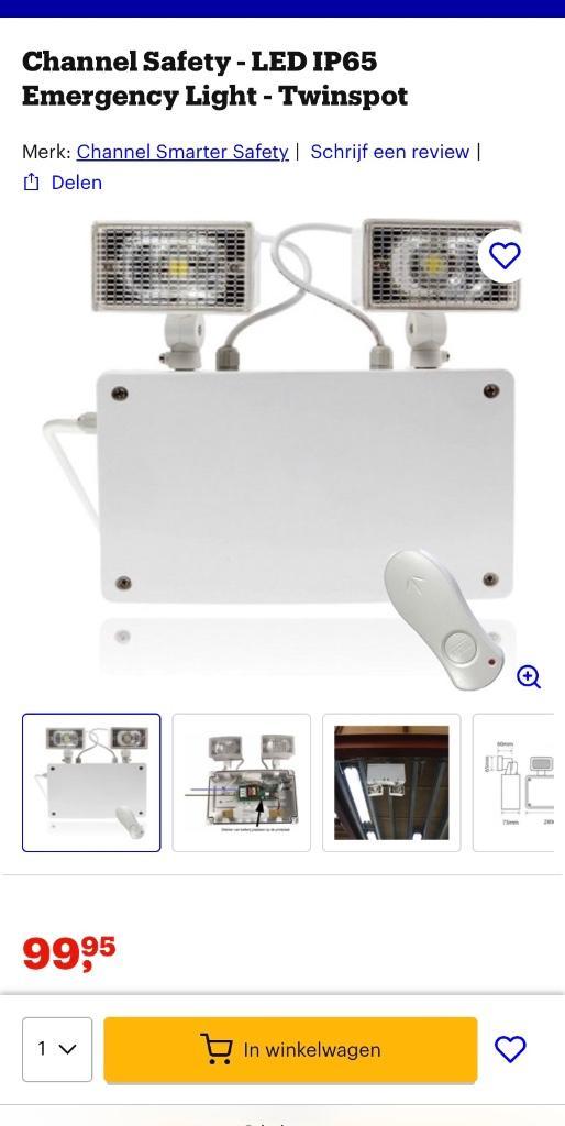 Noodverlichting Channel Safety - LED IP65 - Twinspot, Doe-het-zelf en Bouw, Bouwverlichting, Nieuw, Lamp met armatuur, Minder dan 50 watt