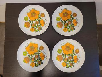 lot de 4 assiettes vintage en mélamine Tefal, Enlèvement ou Envoi