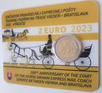 Coincard Slowakije 2 euro 2023 express post koets (schaars!), Postzegels en Munten, Munten | Europa | Euromunten, Verzenden, Slowakije