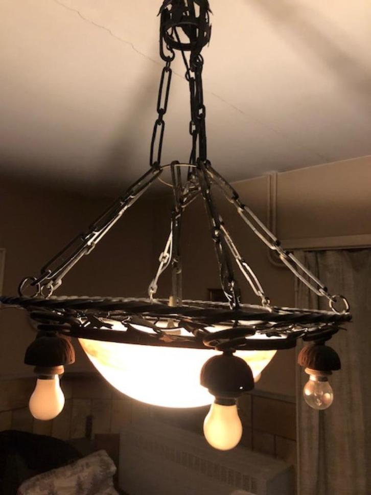 luchter freres muller Luneville France pate de verre, Huis en Inrichting, Lampen | Kroonluchters, Ophalen