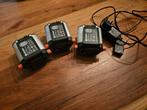 3 Gardena batterijen + lader, Tuin en Terras, Heggenscharen, Ophalen, Zo goed als nieuw, Accu, Hvc gardena