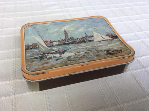 Vintage blikken tabaksdoos Welta-Roisin J. Schuybroek, Verzamelen, Rookartikelen, Aanstekers en Luciferdoosjes, Gebruikt, Ophalen of Verzenden