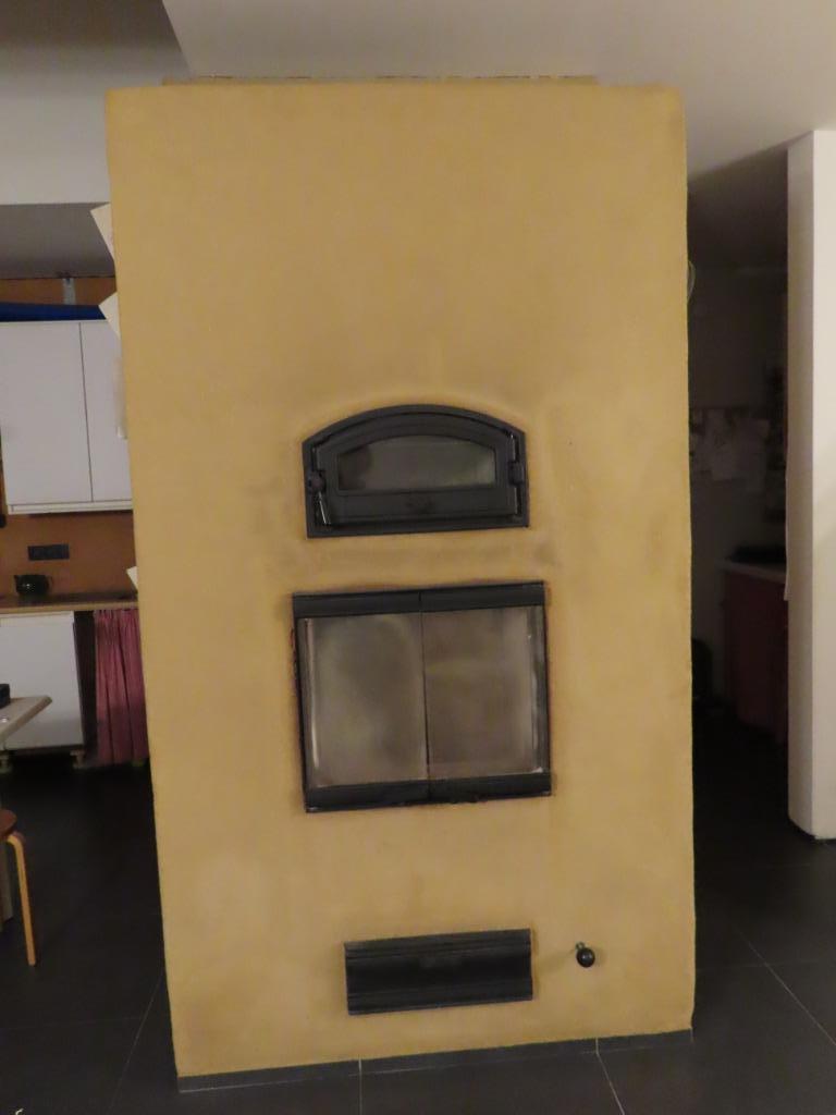 Kacheldeur - deur voor open haard-  glas, Huis en Inrichting, Haarden, Gebruikt, Houthaard, Ophalen