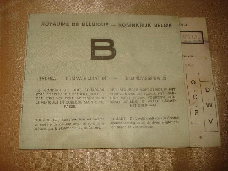 Ancien Certificat d'Immatriculation pour DAF 750, Autos : Divers, Modes d'emploi & Notices d'utilisation, Enlèvement ou Envoi