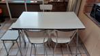 Formica keukentafel mer 3 stoelen en 2 krukjes, Ophalen, Gebruikt