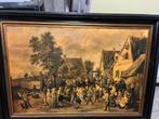Groot schilderij , reproductie school van Teniers., Ophalen