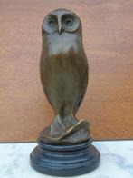 une chouette en bronze sur marbre signé , MILO, Enlèvement ou Envoi, Bronze