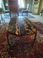marmeren ovale salontafel, Huis en Inrichting, Ophalen, Overige materialen, Minder dan 50 cm, Gebruikt