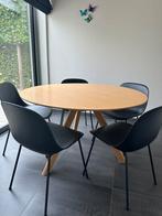 Hay tafel met 5 zwarte Muuto stoeltjes, Ophalen, Gebruikt, Vijf personen of meer, Rond
