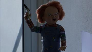 Halloween - Chucky pratende pop 30 cm beschikbaar voor biedingen