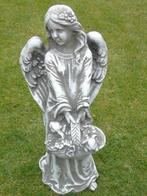 statue d une elfe avec un panier en pierre patinée ..., Jardin & Terrasse, Enlèvement ou Envoi, Neuf, Pierre, Ange