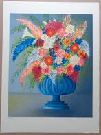VALERIE HERMANT / BLOEMENPRACHT / KLEURENLITHO / 76x56cm, Enlèvement ou Envoi