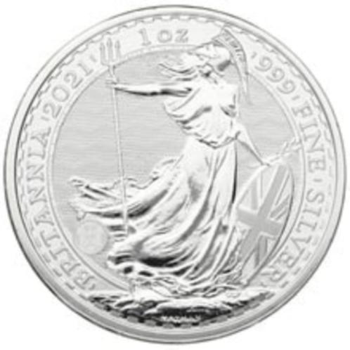 2021 Britannia één ounce zilveren munt De Koninklijke Munt, Postzegels en Munten, Munten | Europa | Niet-Euromunten, Losse munt