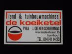 oude sticker Turnhout De Koeiketel land- en tuinbouwmachines, Nieuw, Bedrijf of Vereniging, Ophalen of Verzenden