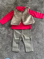 Setje broek + T-shirt + vestje Obaïbi meisjes 12 maanden, Kinderen en Baby's, Meisje, Ophalen of Verzenden, Zo goed als nieuw