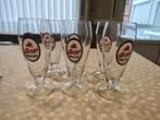 2x 6 bierglazen, dezelfde glazen enkel andere opdruk, Huis en Inrichting, Keuken | Servies, Ophalen, Zo goed als nieuw, Glas, Glas of Glazen