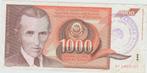YUGOSLAVIA 1000 DINARA Nikola Tesla Bosne Hercegovine, Los biljet, Ophalen of Verzenden, Joegoslavië